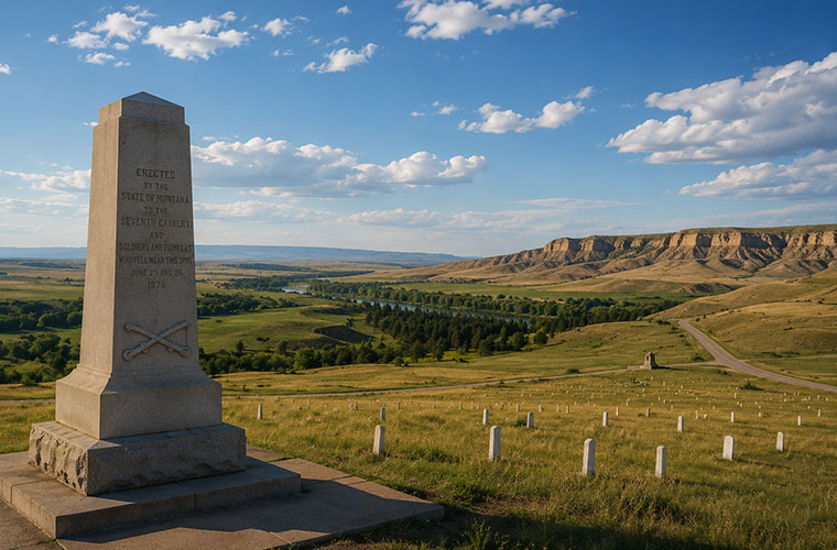 Route from Little Bighorn Battlefield to Broadus, MT