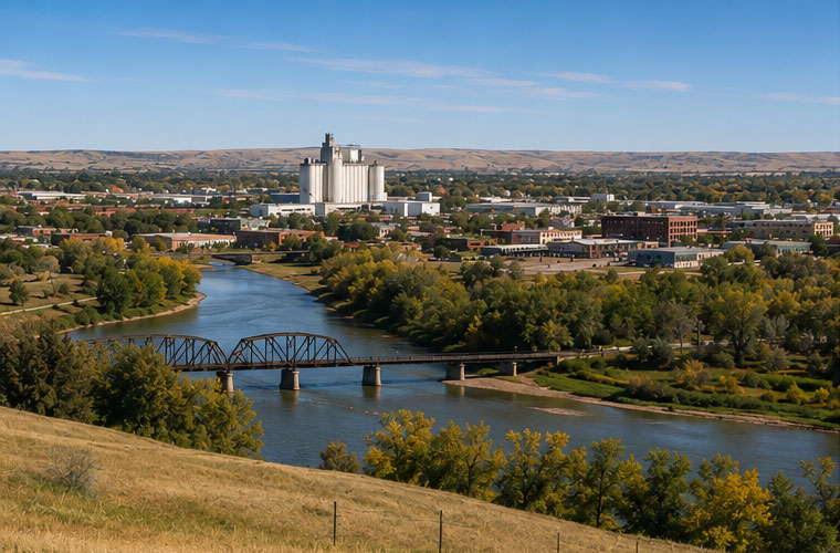 Route from Miles City to Broadus, MT